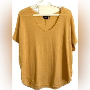 Urban Outfitters Mustard Short Sleeve Knit Top